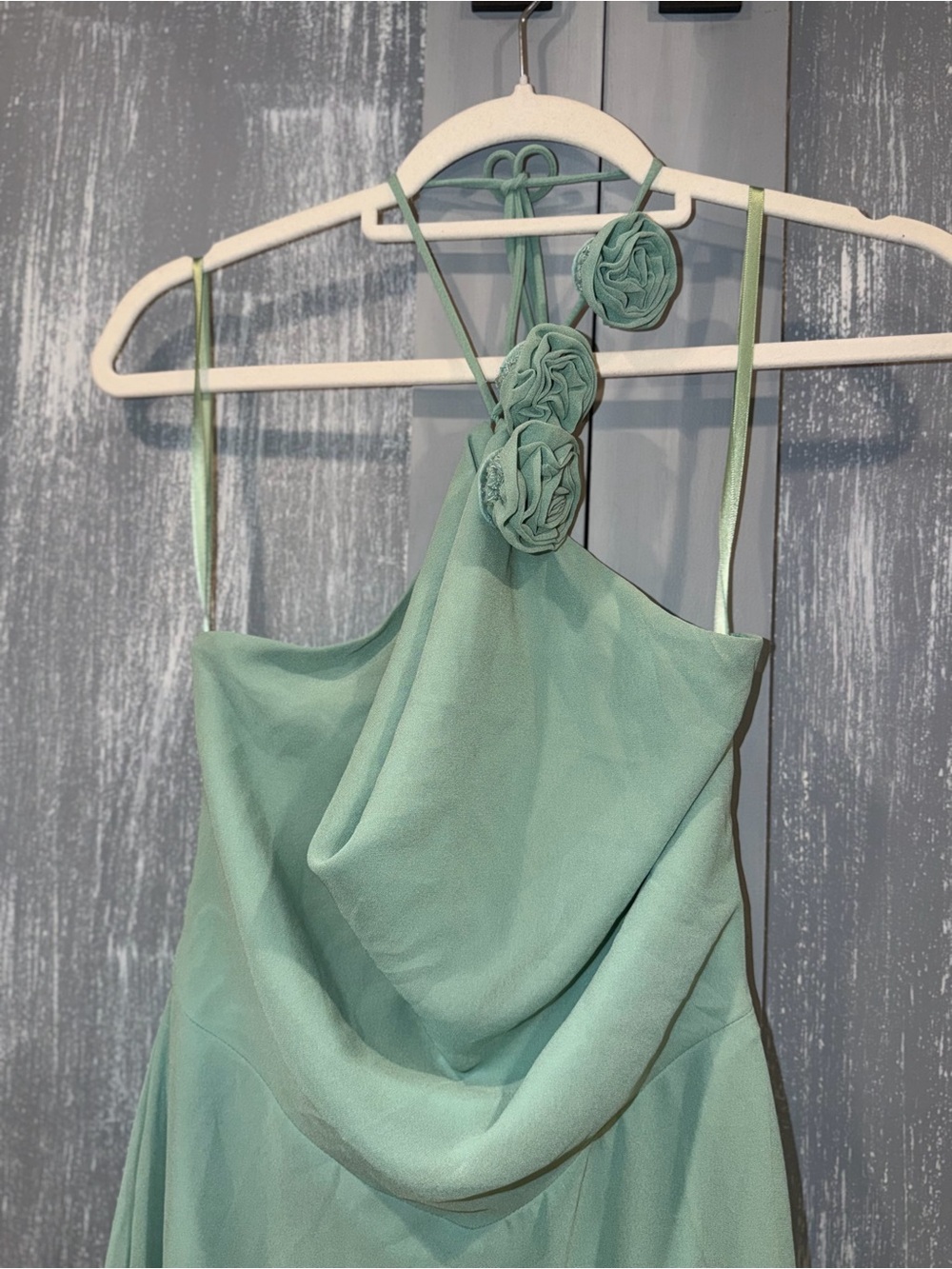 Saints & Secrets Petronilla Rosette Halterneck Maxi Dress Sage Green Size S NWT - Picture 6 of 10